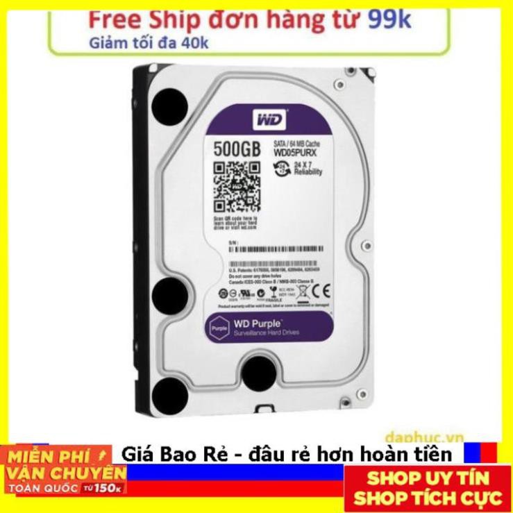 Trợ giá'' Ổ cứng HDD 500GB Tím/Seagate, dạng ổ cứng chuyên dụng cho Camera