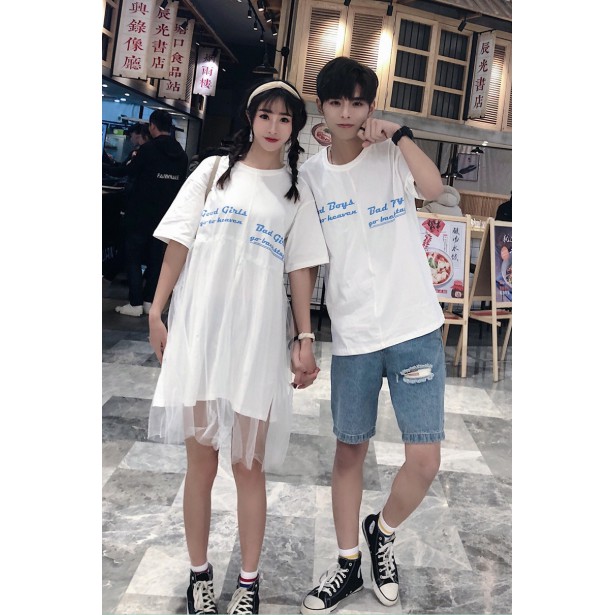 Ad46 Bộ đồ áo đôi tuổi teen phong cách Hàn Quốc diện mùa hè