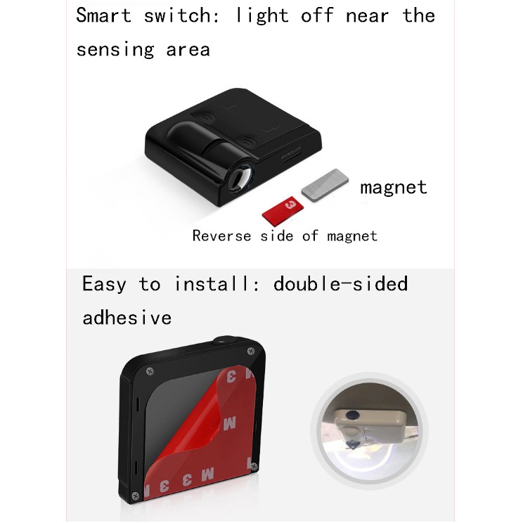 Honda Set 2 Đèn Chiếu Logo Không Dây Gắn Cửa Xe Ô Tô accord city civic cr-v hr-v jazz odyssey