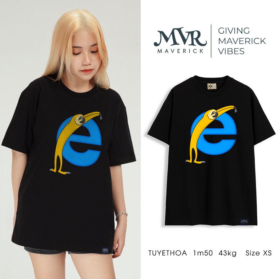 Áo thun nam nữ cổ tròn Cotton thoáng mát vui nhộn icon mạng có chú lười MVR KK3958