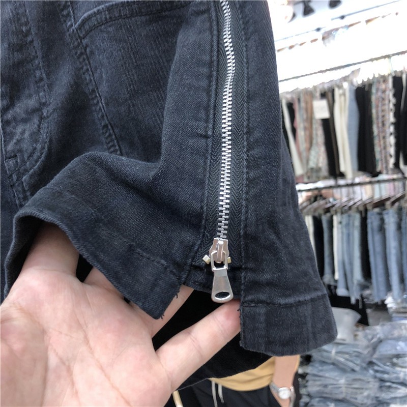 LEEVA - Quần short jeans nữ phối khóa kéo hông cá tính S021