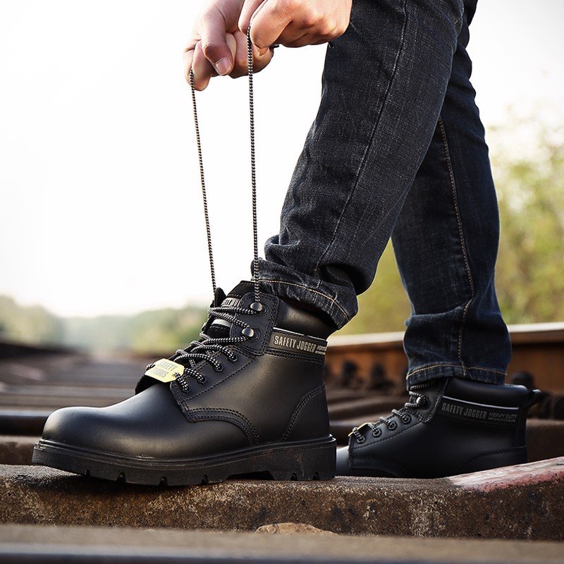 Giày bảo hộ Jogger X1100N cổ cao cấu tạo phi kim chống đâm xuyên chống nước, cổ cao New 2020 (Đen) - Thinksafe