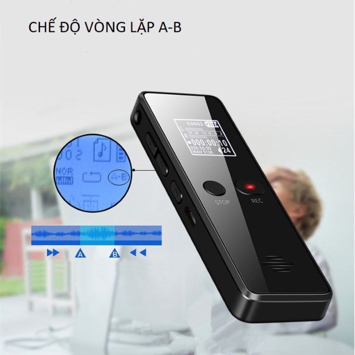 [MÃ 11ELSALE HOÀN 7% ĐƠN 300K] MÁY GHI ÂM CÓ LOA NGOÀI GA818 BỘ NHỚ TRONG 8GB