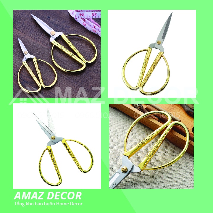 [Sỉ] Kéo rồng phượng cán vàng đa năng siêu sắc inox dày dặn đẹp giá rẻ tiện lợi