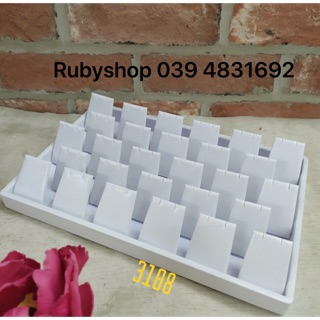 Khay da đựng, trưng bày bông tai/bông tai/khuyên tai (28 đôi) (3 màu: Đỏ, Đen, Trắng)
