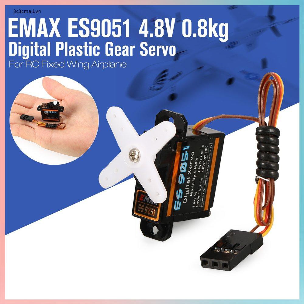 ✨chất lượng cao✨EMAX Digital Plastic Gear Servo ES9051 0.8kg 4.8V for RC Fixed Wing Airplane