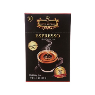Cà phê đen hòa tan espresso king coffee - hộp 15 gói x 2.5g