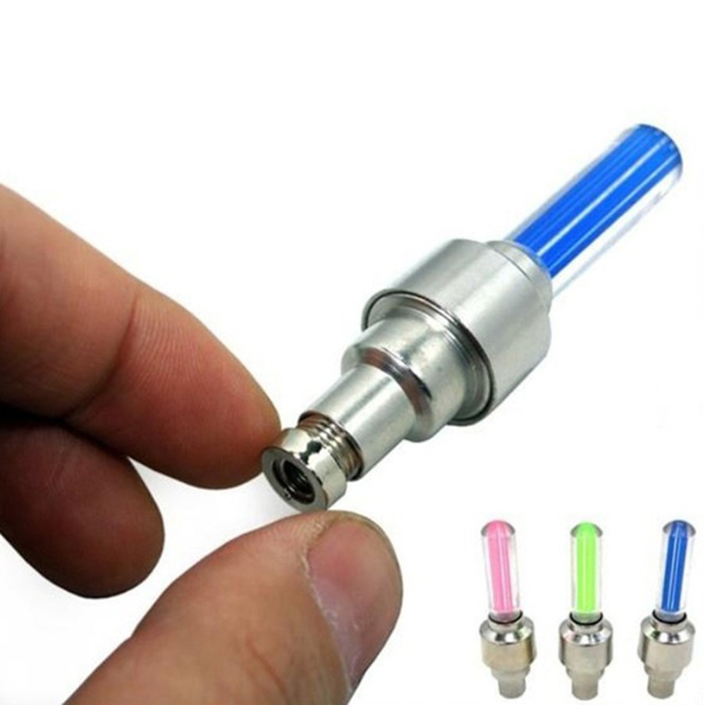 Set 2 Đèn Led Chống Nước An Toàn Gắn Van Lốp Bánh Xe Đạp / Mô Tô