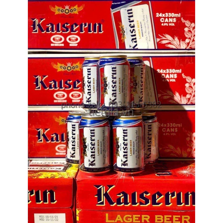 1 lon bia KAISERIN LAGER, thương hiệu Đức, 330ml