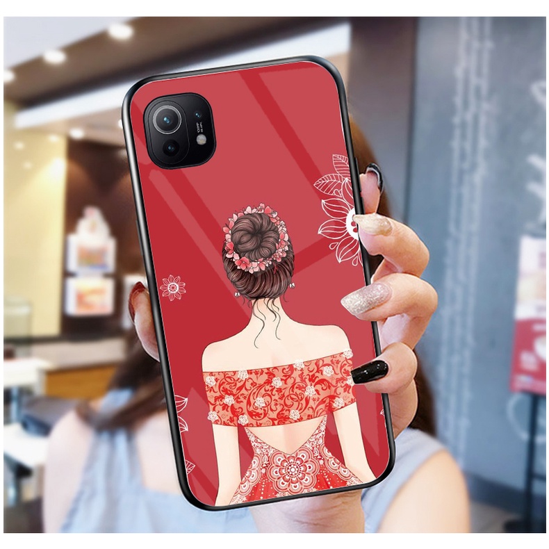 Ốp Lưng XIAOMI MI 11,MI 11 LITE 5G, MI 11 LITE 5G NE mặt kính cường lực cao cấp