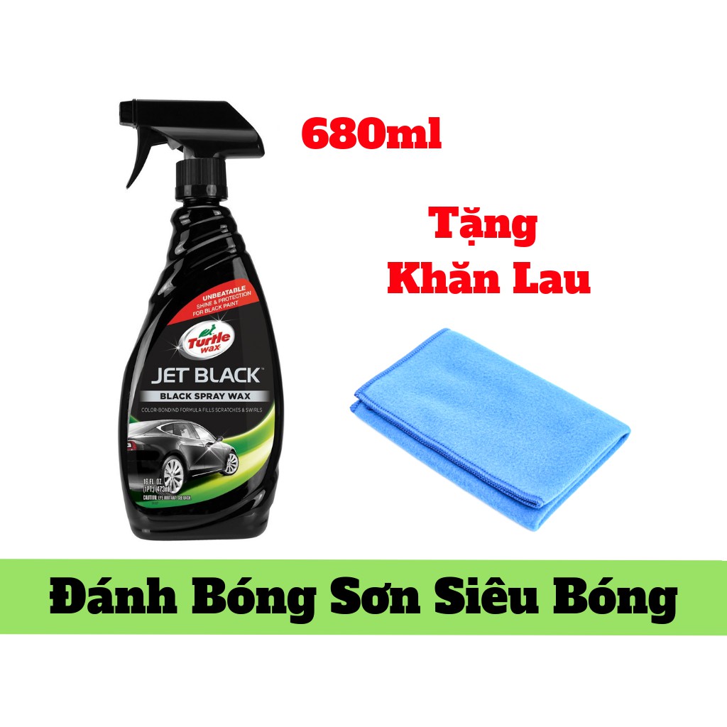 Chai Xịt Bóng Sơn Turtle Wax Jet Black 680ml + Tặng Kèm Khăn