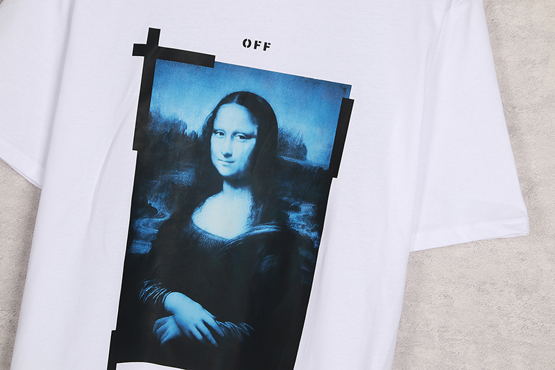 OFF-WHITE Áo Thun Tay Ngắn In Hình Mona Lisa Độc Đáo