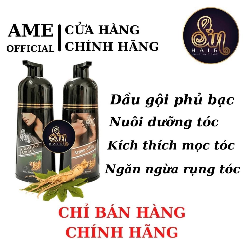 Dầu gội phủ bạc Sin Hair Dầu gội nhuộm đen tóc nhân sâm số 1 Nhật Bản