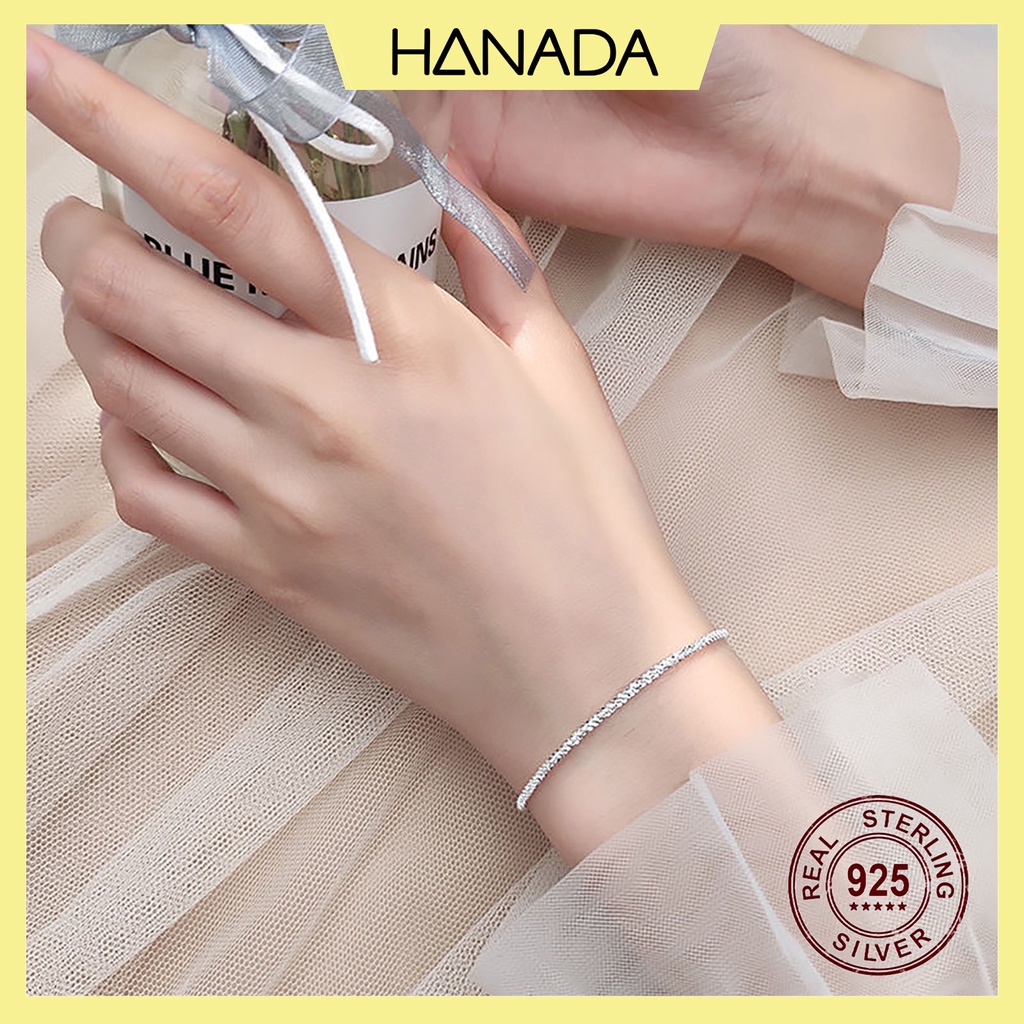 Lắc Tay Bạc 925 Hanada Lắc Tay Trơn Lấp Lánh 0269