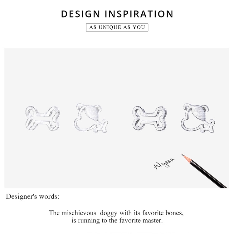 BAMOER Bông Tai Bạc 925 Hình Khúc Xương Chống Dị Ứng SCE649