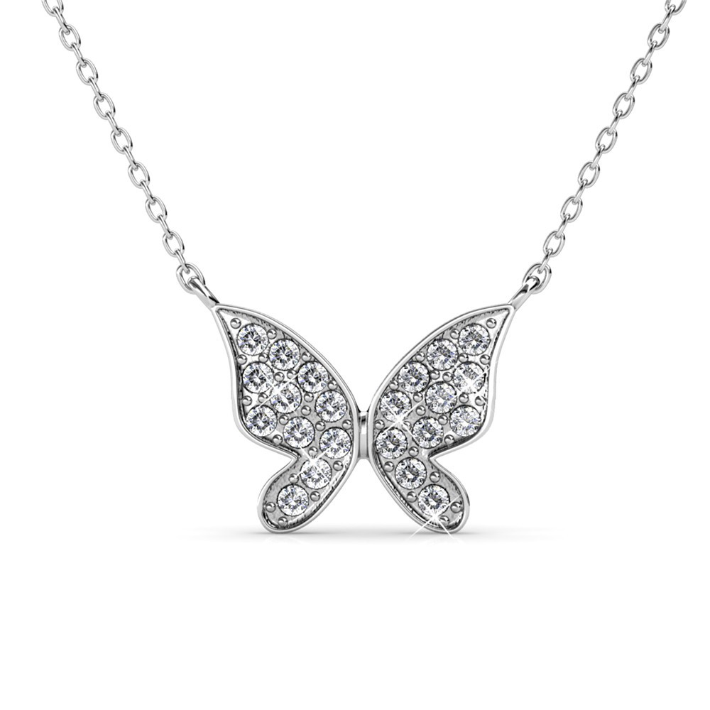 Dây chuyền bạc ý 925 pha lê Swarovski hồ điệp DS185 tinh tế sang trọng