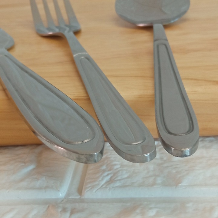 Bộ dao dĩa ăn bít tết STAINLESS STEEL thép không gỉ dày đẹp sáng bóng