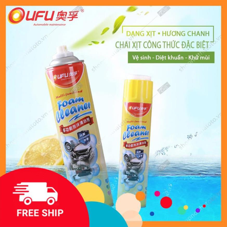 Giảm giá + Free Ship Chai xịt vệ sinh ghế da nội thất ô tô OUFU AF-1101 720ml