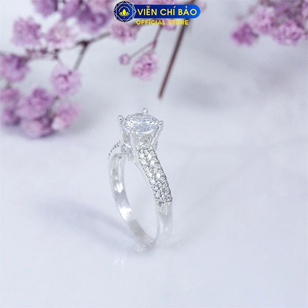 Nhẫn bạc nữ đá viền chất liệu bạc S925 thời trang phụ kiện trang sức nữ Viễn Chí Bảo N400638*