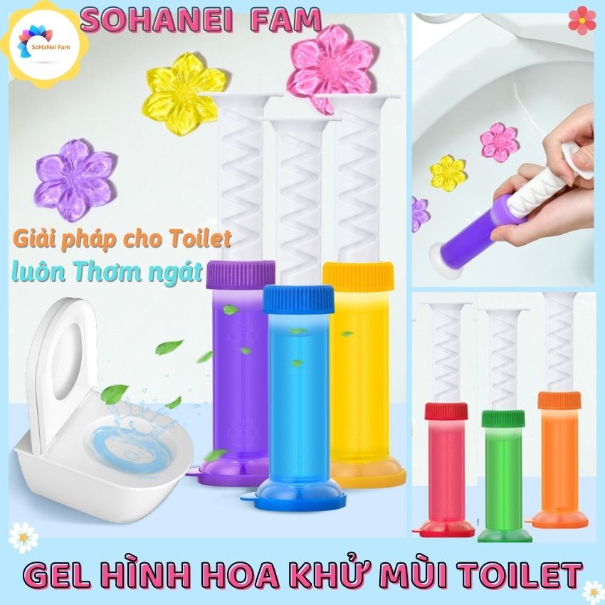 Gel Khử Mùi Diệt Khuẩn Bồn Cầu Hình Bông Hoa Hương Thơm Dễ Chịu (Gồm 6 màu) -SOHANEI FAM