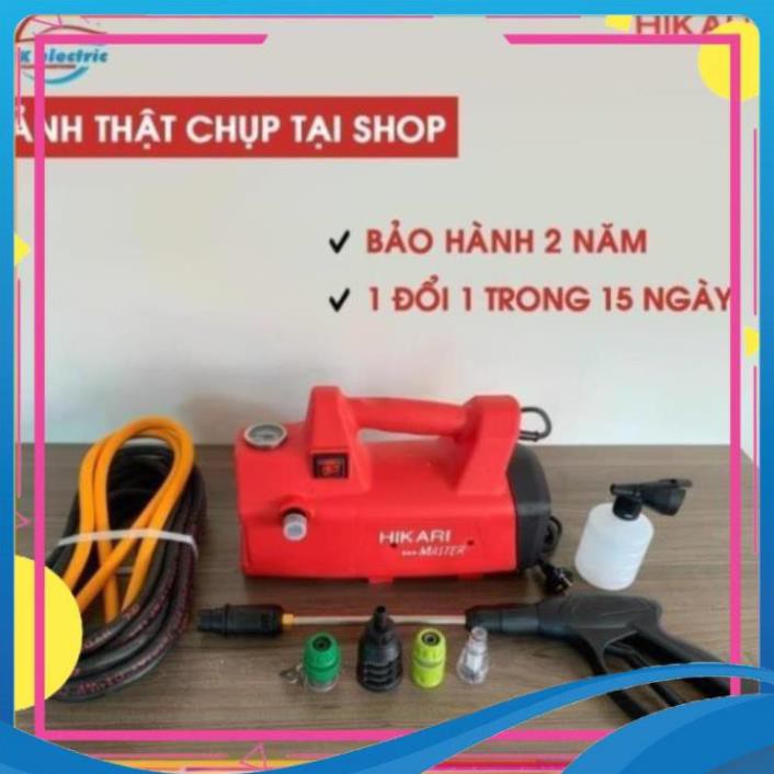 Máy rửa xe mini, Máy xịt rửa cao áp HIKARI HK-H3 - Có áp chống giật + Chống cháy [BH 24 Tháng]