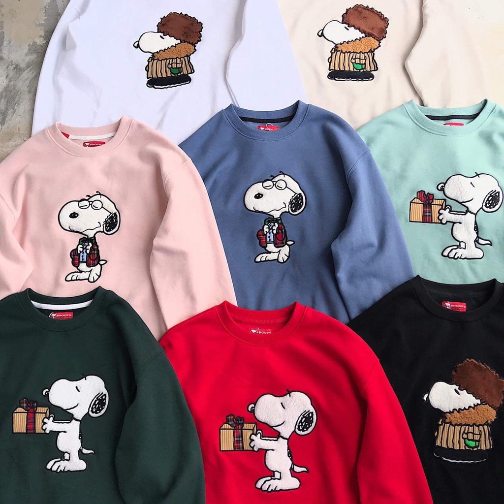 Áo sweater dài tay nỉ Snoopy xuất xịn, mềm mại giữ ấm tốt