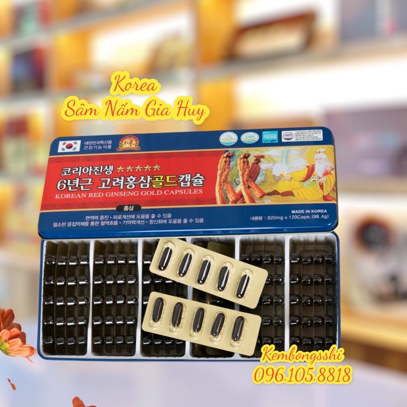 Đạm Hồng Sâm Nhung Linh Chi Cao Cấp Hàn Quốc, Hộp 120V