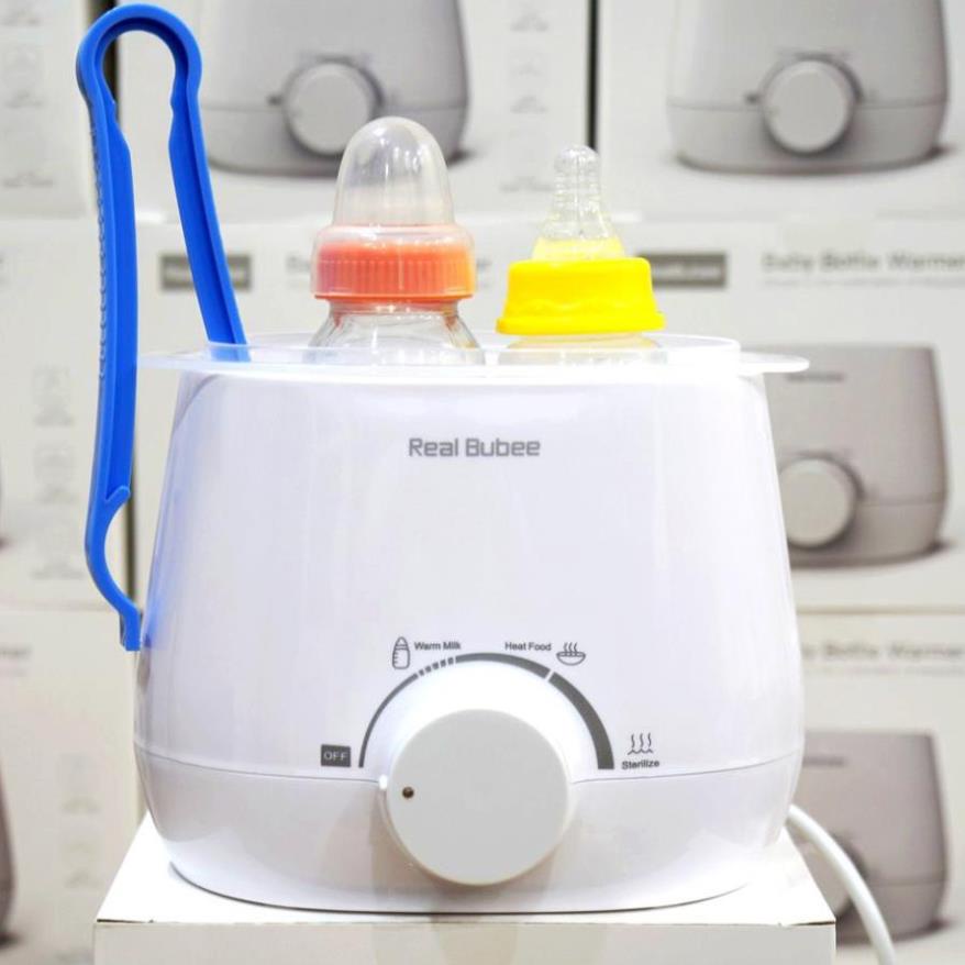 Máy Hâm Sữa REALBUBEE, Máy Tiệt Trùng Đôi Tặng Gắp Chống Nóng Và Dụng Cụ Vệ Sinh Bình Sữa Chinh Hãng