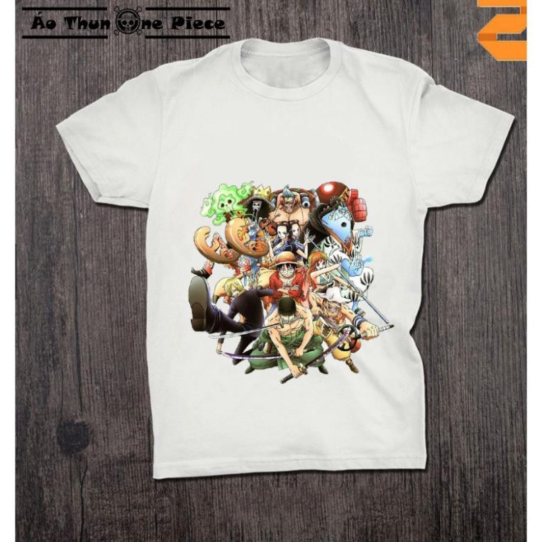 XẢ KHO - ⚡️FREESHIP⚡️Áo Thun In Hình Monkey D. Luffy "Băng Hải Tặc Mũ Rơm" One Piece Trắng Cực Đẹp / co size trẻ em