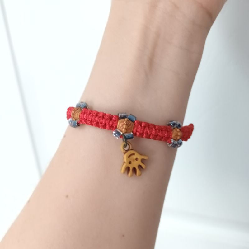 Lắc tay chỉ đỏ romantic may mắn bình an mic họa tiết ngẫu nhiên xinh xắn