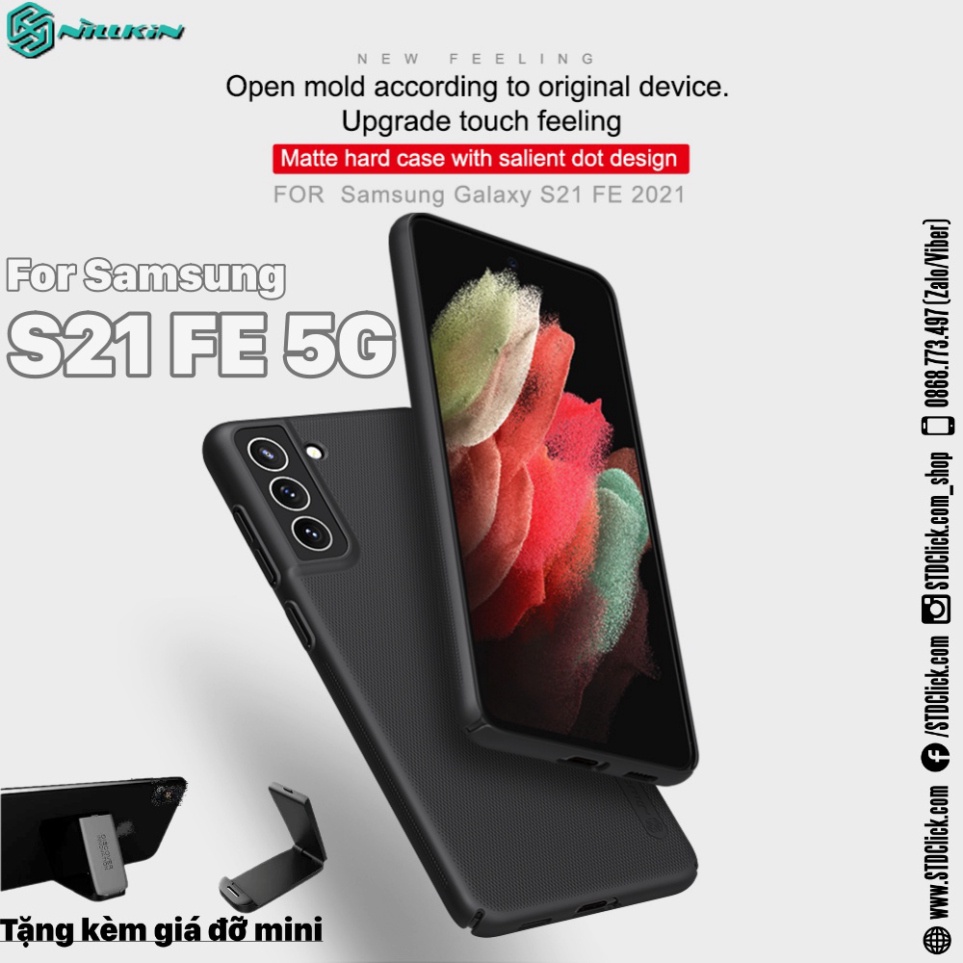 ỐP LƯNG SAMSUNG GALAXY S21 FE 5G NILLKIN NHỰA CỨNG SẦN CHÍNH HÃNG - HÀNG CHUÂN