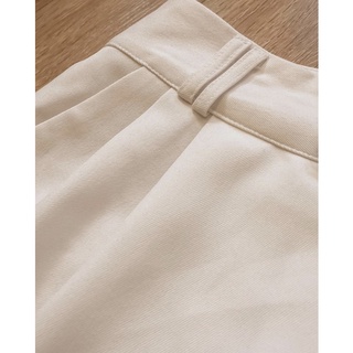 AMY TROUSERS - Quần suông cạp cao 2 ly hack dáng (trắng)