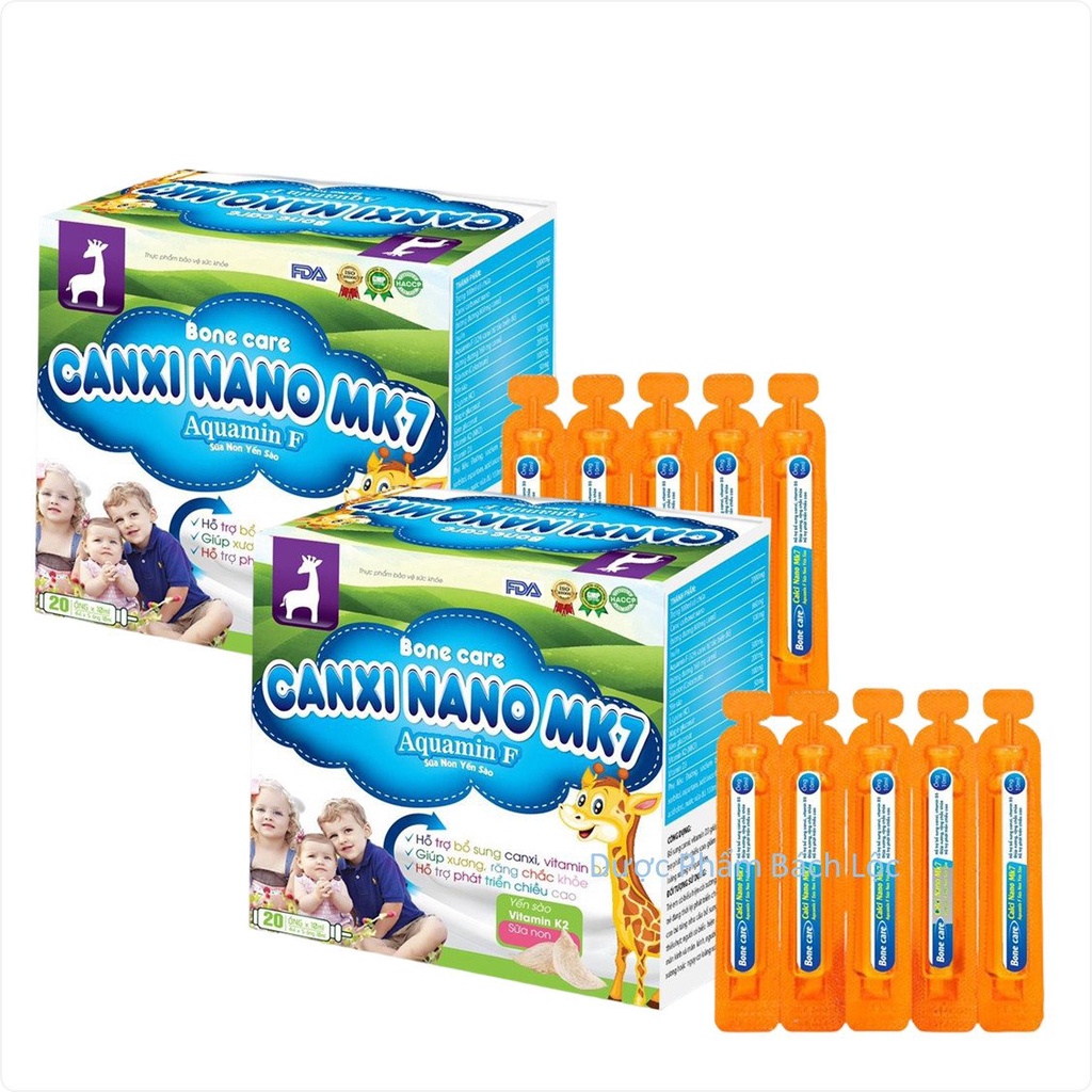 Canxi tăng chiều cao Bone Care Calcium Nano MK7 Bổ sung Sữa non, yến sào, Vitamin D3, Vitamin K2 giúp xương răng chắc