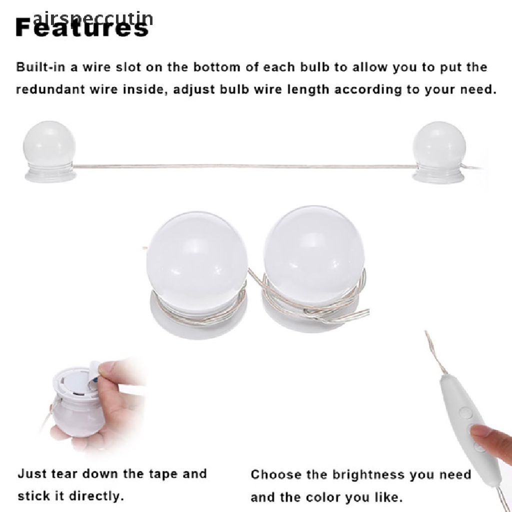 Bộ Gương Trang Điểm Có Đèn LED USB Phong Cách Hollywood
