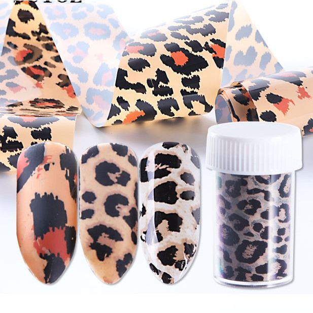 Foil mẫu da báo trang trí móng