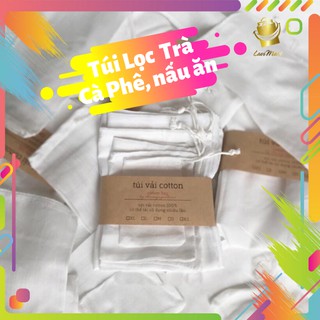 [TÚI ĐA NĂNG] Túi Vải Lọc Trà, Sữa Hạt, Cà Phê, gia vị nấu ăn, 100% vải Cotton có dây rút tiện lợi FULL SIZE ở Lavi Mart