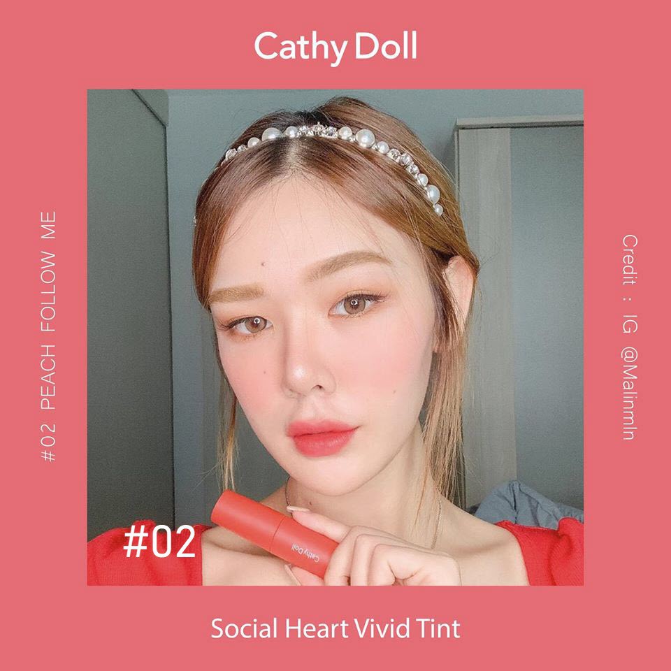 Son tint siêu lì Cathy Doll Social Heart Vivid Tint 3.5g