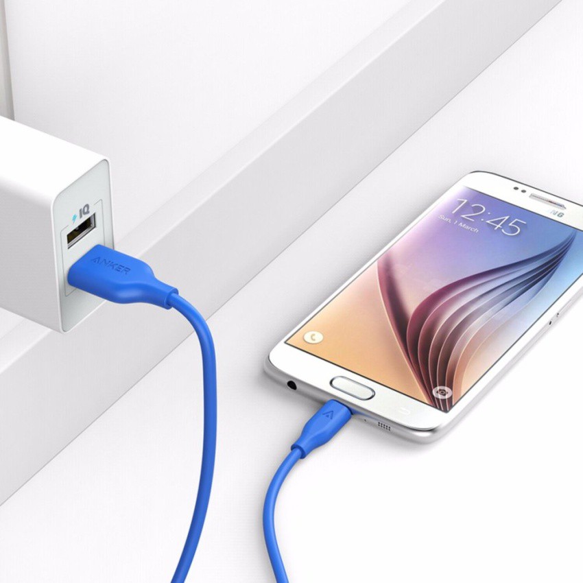 [Freeship toàn quốc từ 50k] Cáp sạc siêu bền ANKER Powerline Micro-USB 0.9m cho Android (Xanh dương)