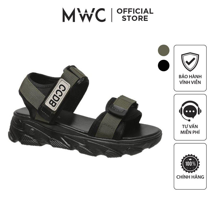 Giày MWC 2877 - Giày Sandal Quai Ngang Vải Dù Đế Bánh Mì Cá Tính Thời Trang