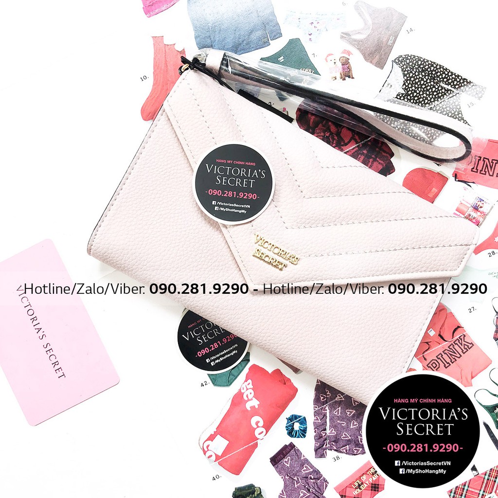 (232) Bóp điện thoại màu hồng siêu xinh, đựng thẻ, giấy tờ cá nhân - Hàng nhập Victoria's Secret USA