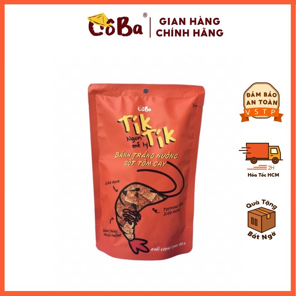 Mua Snack Bánh tráng nướng sốt tôm cay Cô Ba Tiktik 45g đồ ăn vặt, mồi ...