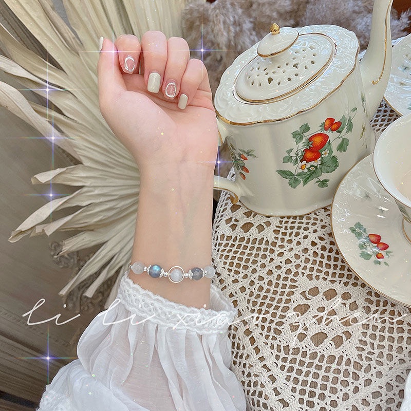 Vòng Tay Đá Mặt Trăng Pha Lê Cho Cặp Đôi / Bạn Thân Phong Cách Pixiu Cổ Điển