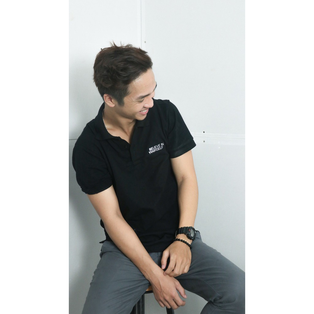 Áo thun POLO Unisex - Thêu BELIEVE IN YOURSELF | BigBuy360 - bigbuy360.vn