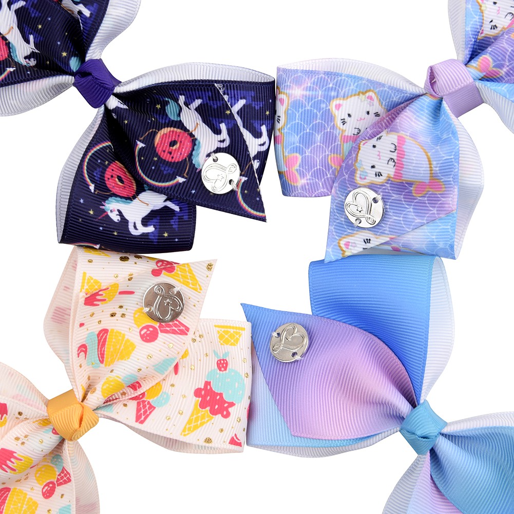 Set 6 kẹp tóc KIDSBOWS thiết kế nơ phong cách Jojo đáng yêu xinh xắn dành cho trẻ em
