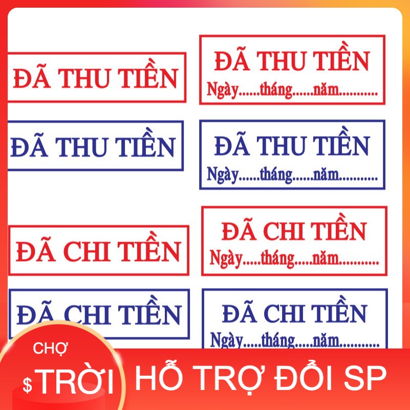 Khắc Con Dấu ĐÃ THU TIỀN/ ĐÃ CHI TIỀN Thương Hiệu Shiny (S222), TDStamp (T214)