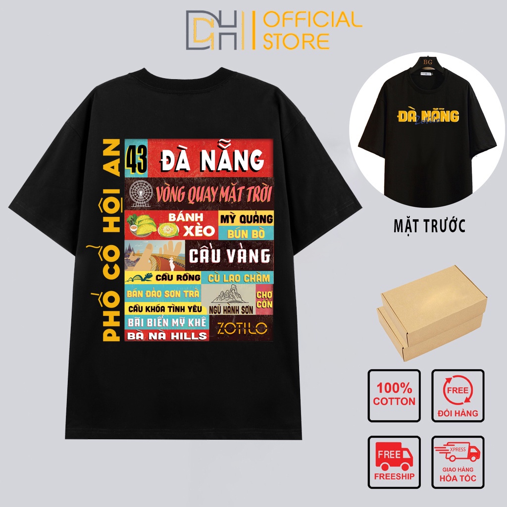 Áo thun tay lỡ nam nữ form rộng unisex ĐÀ NẴNG 63 tỉnh VIỆT NAM