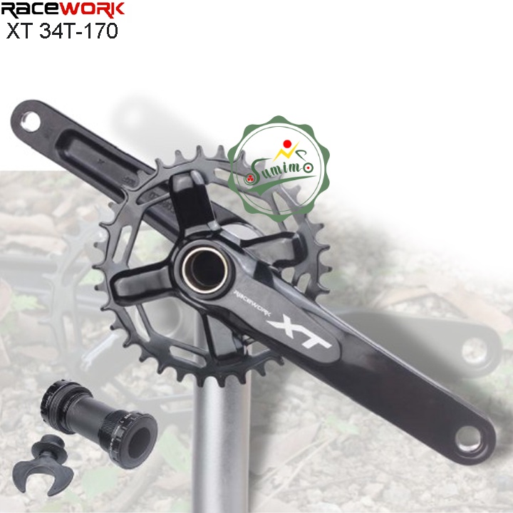 Giò dĩa xe đạp - Đùi dĩa cốt rỗng RACEWORK XT 34T-170 kèm BB-68/73 - Chính hãng