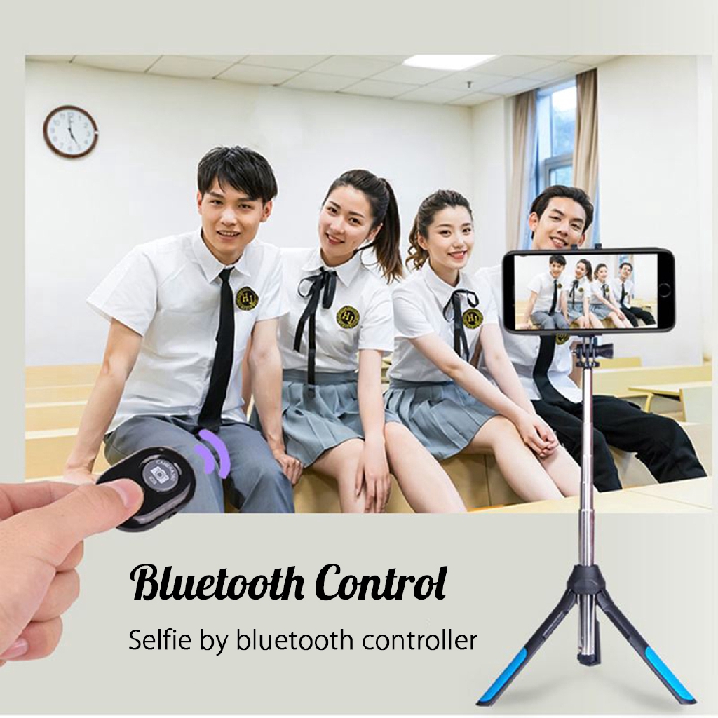 Selfie Stick 3 in 1 Foldable Wireless Bluetooth Tripod Extendable Remote Controller Monopod for iPhone Camera for Gopro