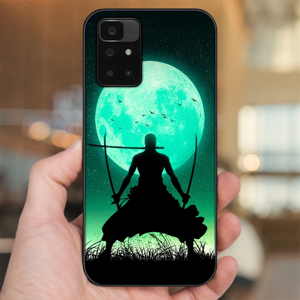 Ốp lưng Xiaomi Redmi 10 viền đen in hình Zoro One Piece