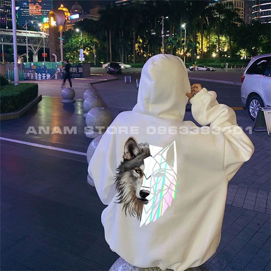 Áo thun Hoodie Phản quang Nam Nữ Sói PQ